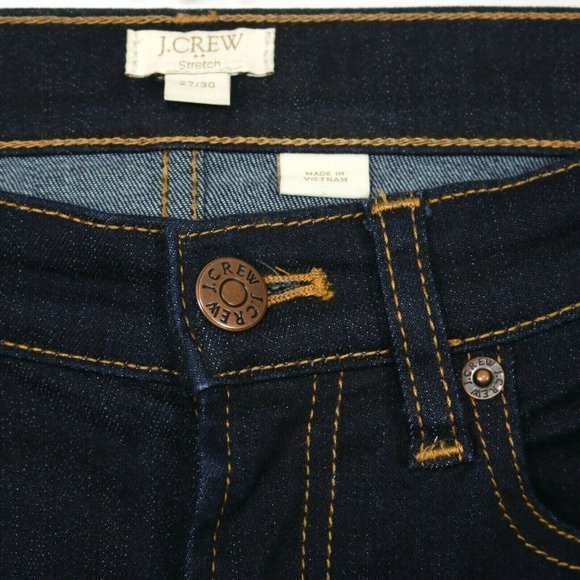 J Crew Skinny Jeans E0823 Mid‎ Rise Dark Stretch 27 30 - Picture 9 of 10